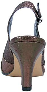 Floral Nadine (DP743) Women's Wide Width Peep Toe Dress Slingback Shoes Bronze 9 | Image 3