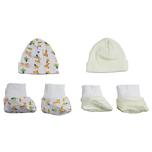 Caps, Booties - 4 Pc Set - Newborn