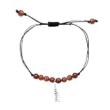 Tobillera de moda Silvesto India - Tobillera de plata de ley 925 ajustable con cuentas redondas naturales para niñas y mujeres