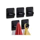 Auxmir 5 Pack Self Adhesive Hooks, Max 10kg Heavy Duty Sticky Hooks, Stainless Stick on Towel Hook, Nail Free Adhesive Hook for Kitchen, Bathroom, Cupboards, Office, Doors, Walls, Coats, Keys