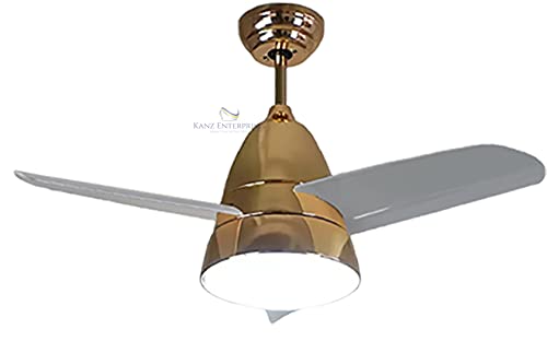 Kanz Enterprises Designer Modern Imported Decorative Ceiling Fan with 36 Inches Blades with LED Light & Remote Control,for Kitchen/Kids Room K 308Gold