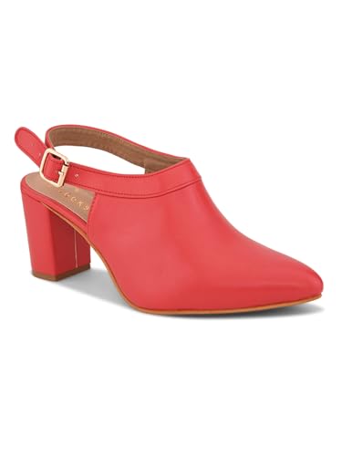 Image of XE Looks Slingback Heels | Pointed-Toe Design | Adjustable Strap |Stylish & Trendy Cushioned Footbed Heels For Girl & Women