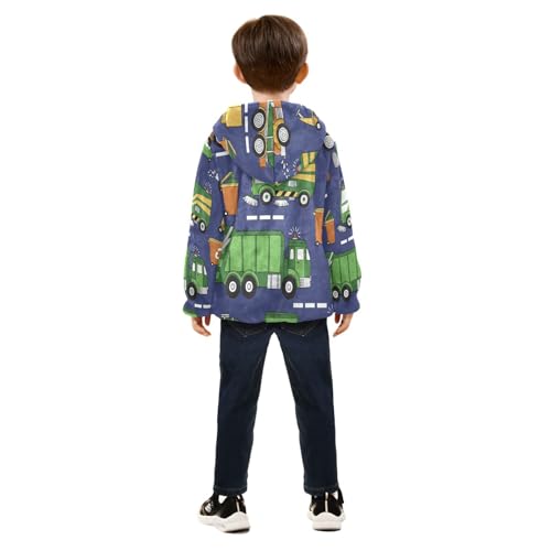 Toddler Fleece Jacket Girl Boys Hooded Fleece Jacket Coat Warm Outwear Zip-up 3-10T4