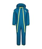 Wasserabweisend Trollkids Kinder Nordkapp Softshell Overall Einteiler, Petrolblau/Grün, Größe 92