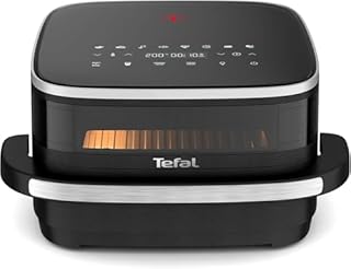 Tefal Easy Fry XL Surface Heißluftfritteuse – Airfryer mit Sichtfenster & XL-Garfläche (bis 1 kg), digitales Bedienfeld, Extra-Crisp, energieeffizient & schnell, antihaft, kompakt, Pizza Ofen FW4018