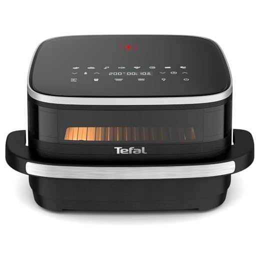 Tefal Easy Fry XL Surface Heißluftfritteuse – Airfryer mit Sichtfenster & XL-Garfläche (bis 1 kg), digitales Bedienfeld, Extra-Crisp, energieeffizient & schnell, antihaft, kompakt, Pizza Ofen FW4018