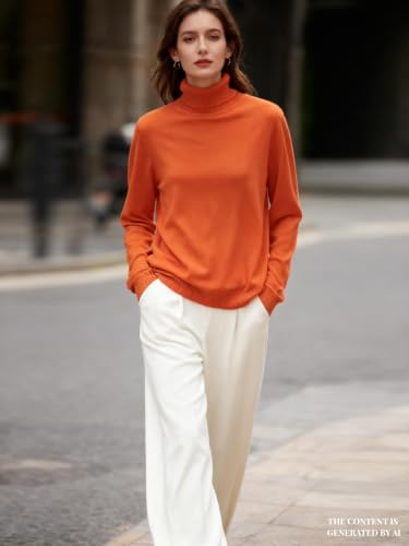 Image of DAIMIDY Turtleneck Sweaters for Women Long Sleeve Pullover Tops | Knitted Material| Soft, Warm and Breathable| High Resilience and Tensile Strength Design| Business Casual Tops| Dailywear
