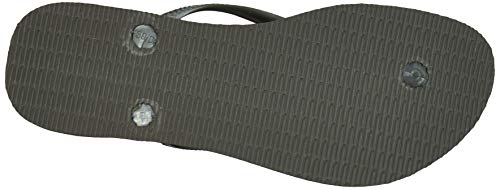 Sandália feminina Havaianas Flip Flop Slim Animal, Olive Green Metallic, 11-12