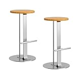 Photo Gallery gueifd set di 2 sgabelli da bar moderne, senza schienale sgabelli da bar in legno massiccio con base in metallo, sgabello rotondo per isola della cucina/sala da pranzo/pub(set of 2, silver a) Photo Gallery gueifd set di 2 sgabelli da bar moderne, senza schienale sgabelli da bar in legno massiccio con base in metallo, sgabello rotondo per isola della cucina/sala da pranzo/pub(set of 2, silver a)