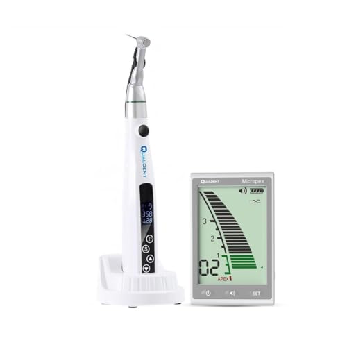 Image of Qualdent Q-Smart Cordless LED Endomotor with Micropex Apex Locator | 16:1 Gear Ratio | Rotary & Reciprocating Modes | Auto Reverse | LCD Display | Rechargeable Battery