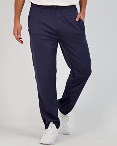 3 Pack: Men's Mesh Athletic Active Gym Workout Open Bottom Sweatpants Pockets Sports Training Soccer Track Running Casual Lounge Comfy Jogging Quick Dry Drawstring Relaxed Straight Leg- Set 3, L #TOP1