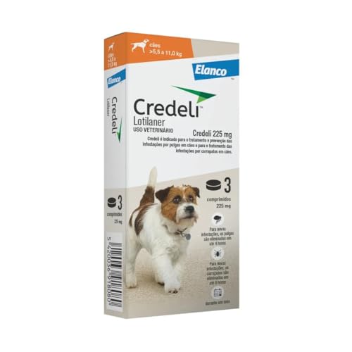 Elanco Credeli™ Antipulgas e Anticarrapatos Para Cães De 5 5Kg A 11Kg 225Mg - 3 Comprimidos