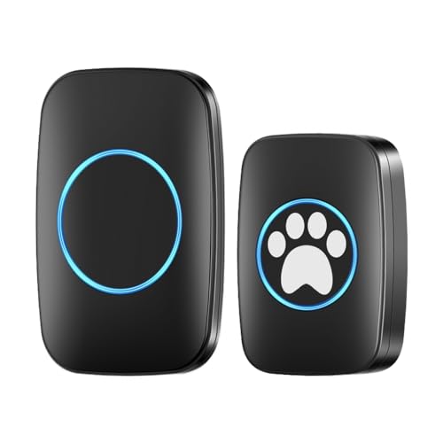 Wireless Dog Doorbell,Waterproof Self-Powered Dog Bell with 980feet / 300m Range 60 Chimes 5-Level Volume for Plug in Door Entry Bell suit Small Medium Dog