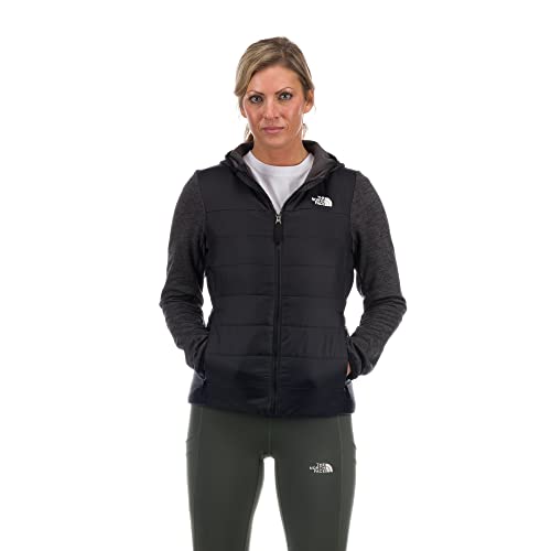 THE NORTH FACE Women s Flare Hybrid Full Zip Hoodie, TNF Black Matte, Large