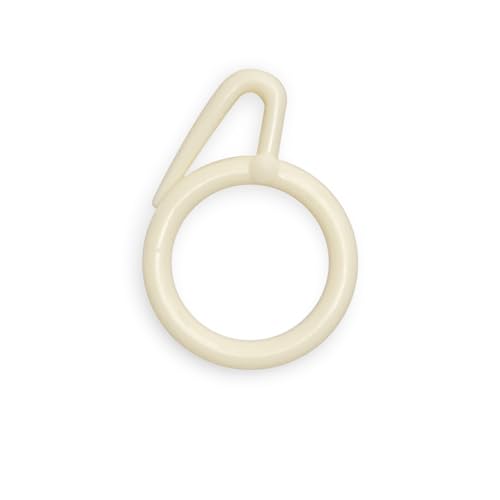Image of ProKart - Premium Plastic Curtain Rings Hook for Windows Curtains, Door Curtains, Bathroom Curtains and Other Multipurpose Usage 1.5 Inch Inner Diameter (Off-White, Pack of 100)