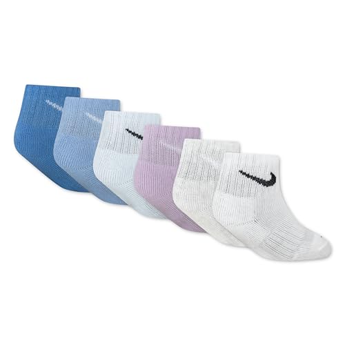 Image of Nike Multi-Pack Performance Ankle Socks, Blue Beyond 6-Pack, XXS
