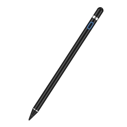 Active Stylus Pens for Touch Screens, DOGAIN Stylist Digital Pen, 1.5mm Fine Point Rechargeable iPad Pencil for Drawing/Writing/Playing, Compatible with iOS/Android and Other Tablets(Black)