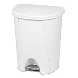 STERILITE 10948004 Step Can, White, 6.6 Gallon