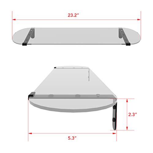 Whitebeach Glass Shelf Bathroom,Set Of 3 Glass Shelves Floating Wall Shelf Display Ledges – Storage For Bedroom, Living And Hallway (Hardware Included) #TOP1