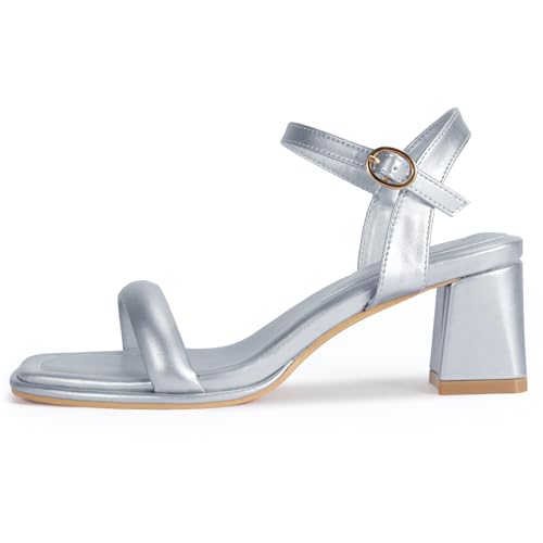 Image of Women's Chunky Block Heeled Sandals Open Toe Strappy Heel