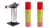 ROTHENBERGER Industrial - Crème Brûlée Gourmetbrenner inkl. 2x Nachfüllgas | Bunsenbrenner | Küchenbrenner | Lötbrenner | 450° Arbeitstemperatur | großer Gastank