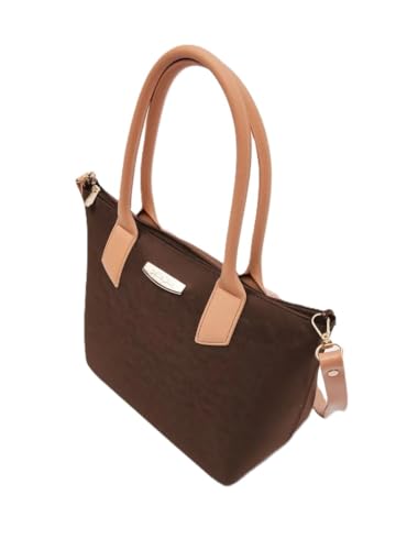 Petite Jolie Bolsa Shopping Chocolate PJ11274 Grande em J-Lastic PVC com Fechamento por Zíper