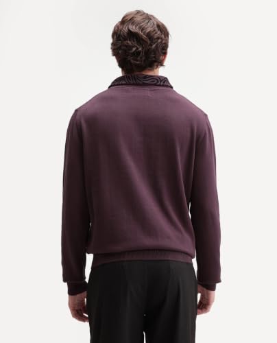Image of Men's Denver-A26 Regular Fit Paisley Cotton Quarter Zip Sweater