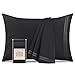 Mellanni Luxury Pillowcase Set - Brushed Microfiber 1800 Bedding - Wrinkle, Fade, Stain Resistant - Hypoallergenic (Set of 2 King Size, Black)