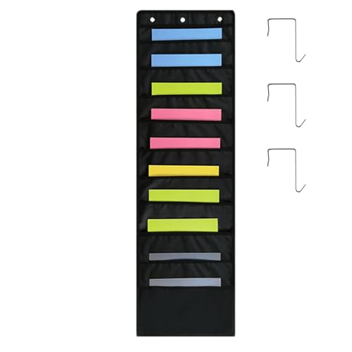 Axfbim Organizador de archivos de pared, organizador multifuncional de 10 capas para puerta trasera, organizador de archivos de pared colgante para carpetas de archivos, buzón escolar (A)