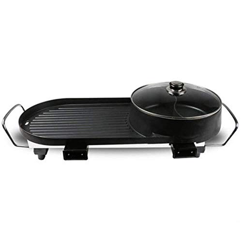 AZHom Multifunction Grill Hot Pot Electric Grill Home Electric Tray Korean Style Non-Stick Electric Baking Pan Smokeless Barbecue Machine 2700W,Black-72CM (Color : Black, Size : 72CM)
