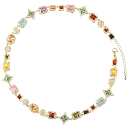 New 2026 Luxury 18K Golden Plated ColouRIFul Stars Gemstone Bracelet Necklace Hip Hop Style Unisex Couple Jewellery: VL641 VL642 Jewelry Fashion Accessories Creative Gift
