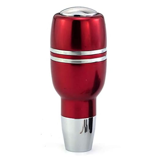 Thruifo Push Button Car Knob Shifter Handle, Aluminum Alloy Gear Stick Shift Fit Most Automatic Transmissions, Red