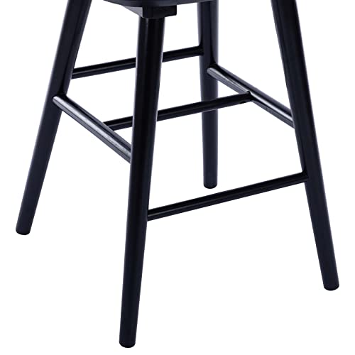 Duhome Wood Bar Stools Set Of 2, Farmhouse Counter Stools 24’’ Barstool With Spindle Back Counter Height Stool Chairs For Kitchen Islands, Black #TOP6