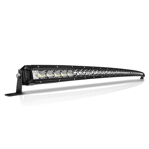 Rigidhorse 52 Inch Curved LED Light Bar, 400W Super Bright Flood & SpotBeam Combo - 60000LM Off Road Driving Single Row Light Bars for Trucks for Jeep Trucks Boats ATV UTV Cars