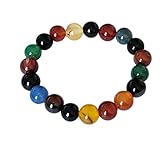 Fait à la main avec des perles de pierres précieuses naturelles de 10 mm en forme de ronde