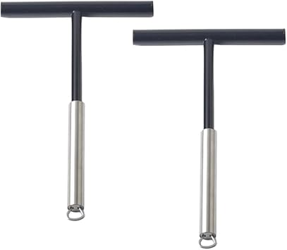 2 Pack T Shape Stainless Steel Batter Spreader Scraper with Hanging Hole Non Stick Dough Batter Spreader Spatula Crepe Making Tool for Restaurant
