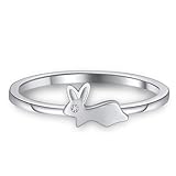 Bunny Rabbit Ring for Women by Ginger Lyne |Small 925 Sterling Silver Easter Ring for Her Petite Pet Jewelry Collection