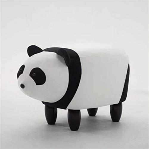 Tierhocker Stoff Holzbeine Deko Hocker Kinderhocker Wilde Tiere Kinder Hocker Wild Animal Panda Stoff weiß schwarz Cover