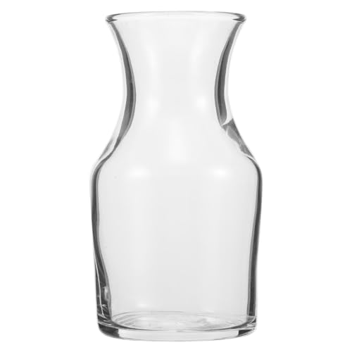 ANDRESLAD Caraffa Monodose in Vetro Trasparente per Vino Decanter Piccolo Bocca Piatta per Servire Vino di Riso Caraffa Individuale per Casa e Ristorante