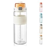 CMSH Sport Water Bottle 24oz&32oz large diameter flip top water bottle with Straw & Anti-scalding,On