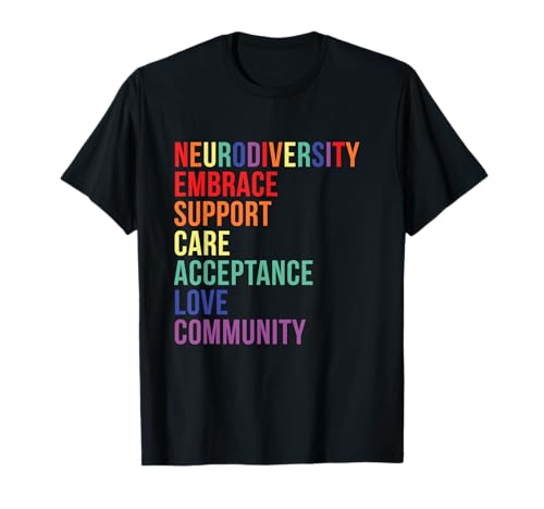 Embrace Support Neurodiversity Brain ADHD Autism Awareness T-Shirt