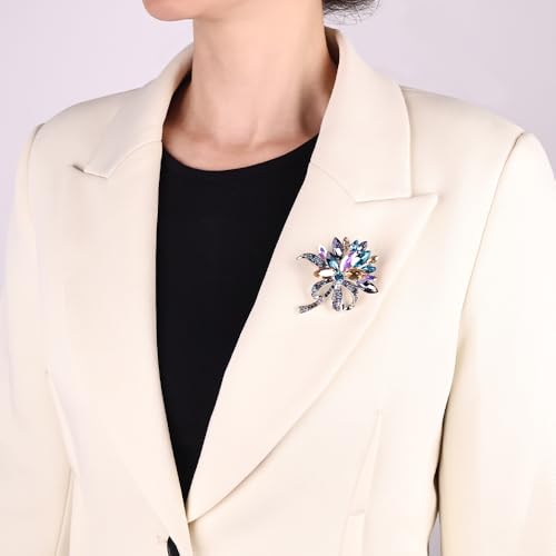 Image of Dainty Brooch Pin for Women, Rhinestone Scarf Shawl Costume Brooches and Pins Flower Boutonniere Hat Bag Suit Dress Accessories Pearl Brooches Lapel Pins