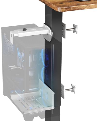 Image of JOY worker Under Desk PC Mount for Standing Desk, Clamp-On Leg CPU Holder