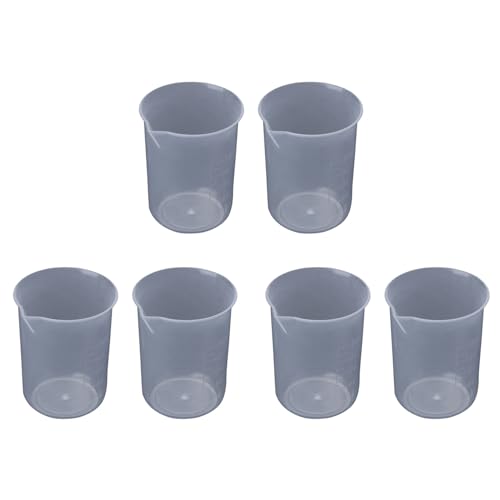 Kznifmk 6 Piezas De Vaso De Precipitados De Medicion De 50 Ml Vaso Graduado De Plastico Transparente para El Laboratorio