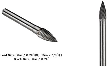 Miniatura 2 de uxcell Archivos rotatorios en forma de árbol puntiagudos del carburo de tungsteno de la cabeza 19.7 ft m de 19.7 ft m