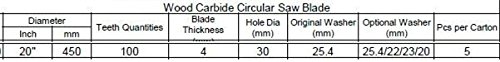 Disco de corte circular GOWE 20'' 100 segmentos MADERA t.c.t | 500MM Madera CARBIDO Rueda de corte de bambú