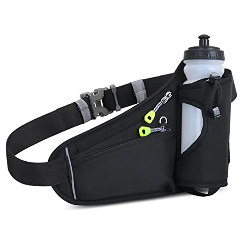 Ceinture hydratation sans rebond réfléchissants femmes hommes poche téléphone gourde noir