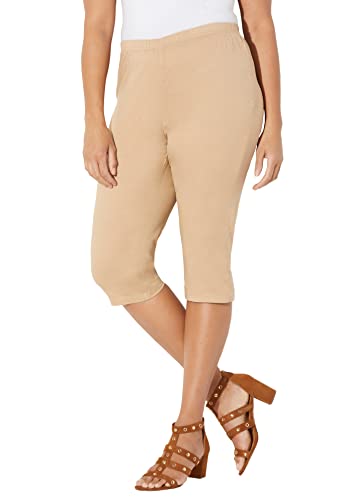 Catherines Women's Plus Size Everyday Cotton Twill Capri