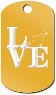Love Doberman Engraved Keychain/GI Tag Mister Petlife Park pincscher Dobie Gold