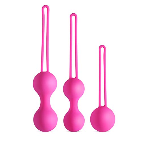 Walory Bola de Coño - 3Pcs Silicona Coño Bolas de Acero Coño Tight Ejercicio Entrenador Coño Femenino Entrenamiento Retráctil Cover